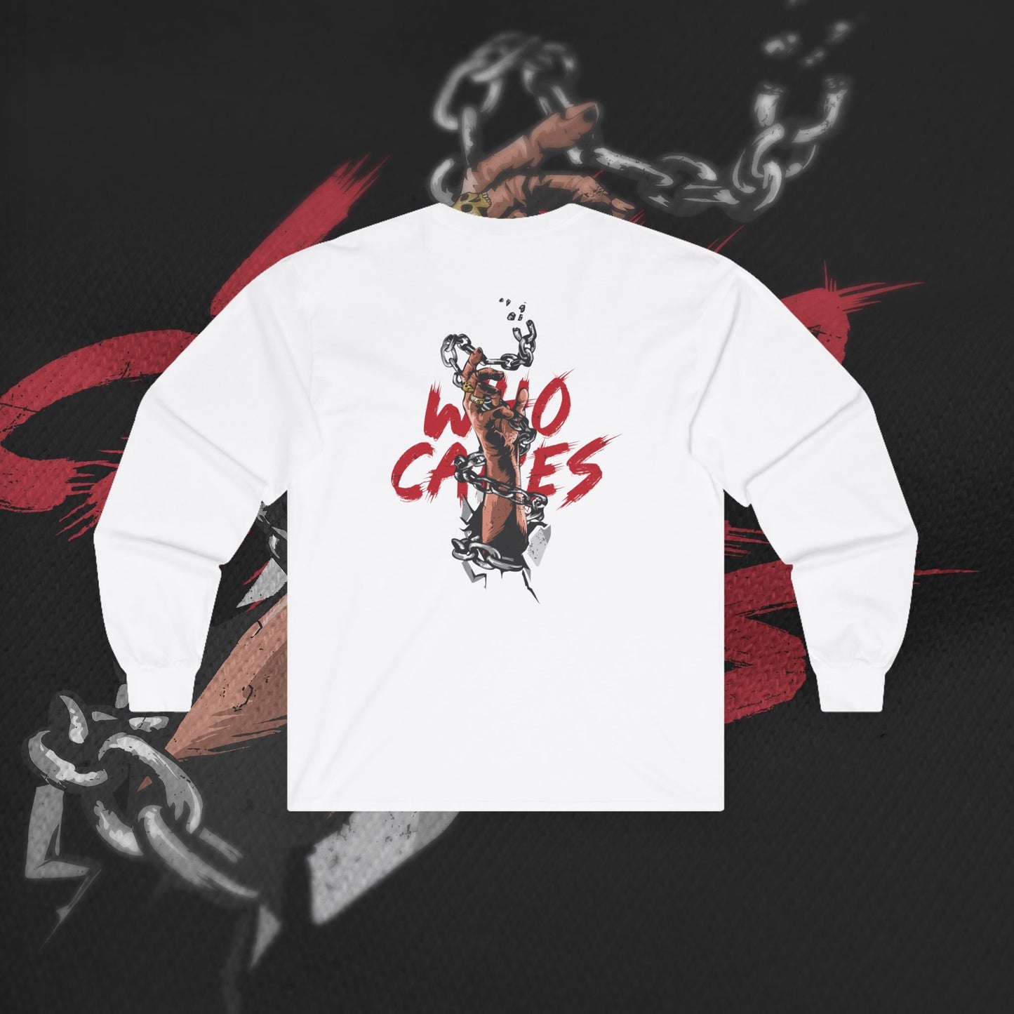 Who Cares - White - Long Sleeve