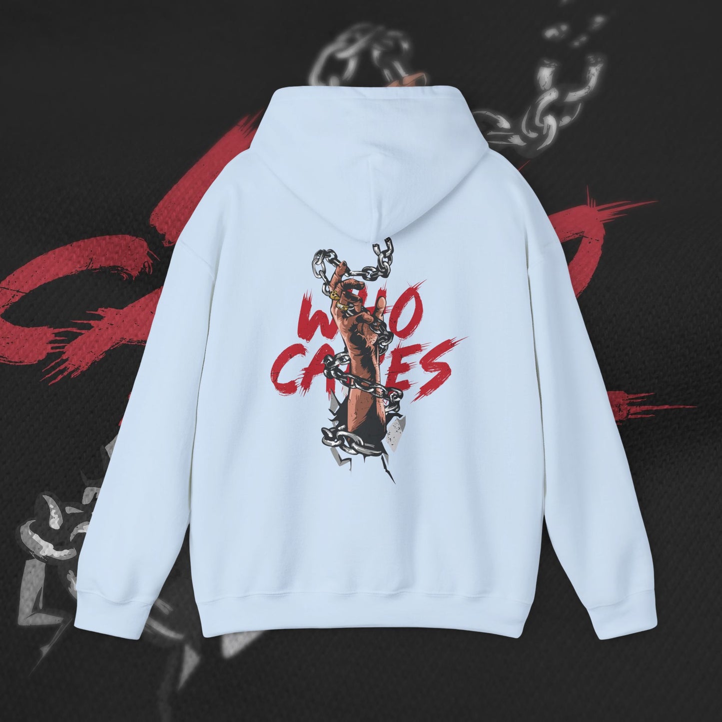 Who Cares - Light Blue - Hoodie