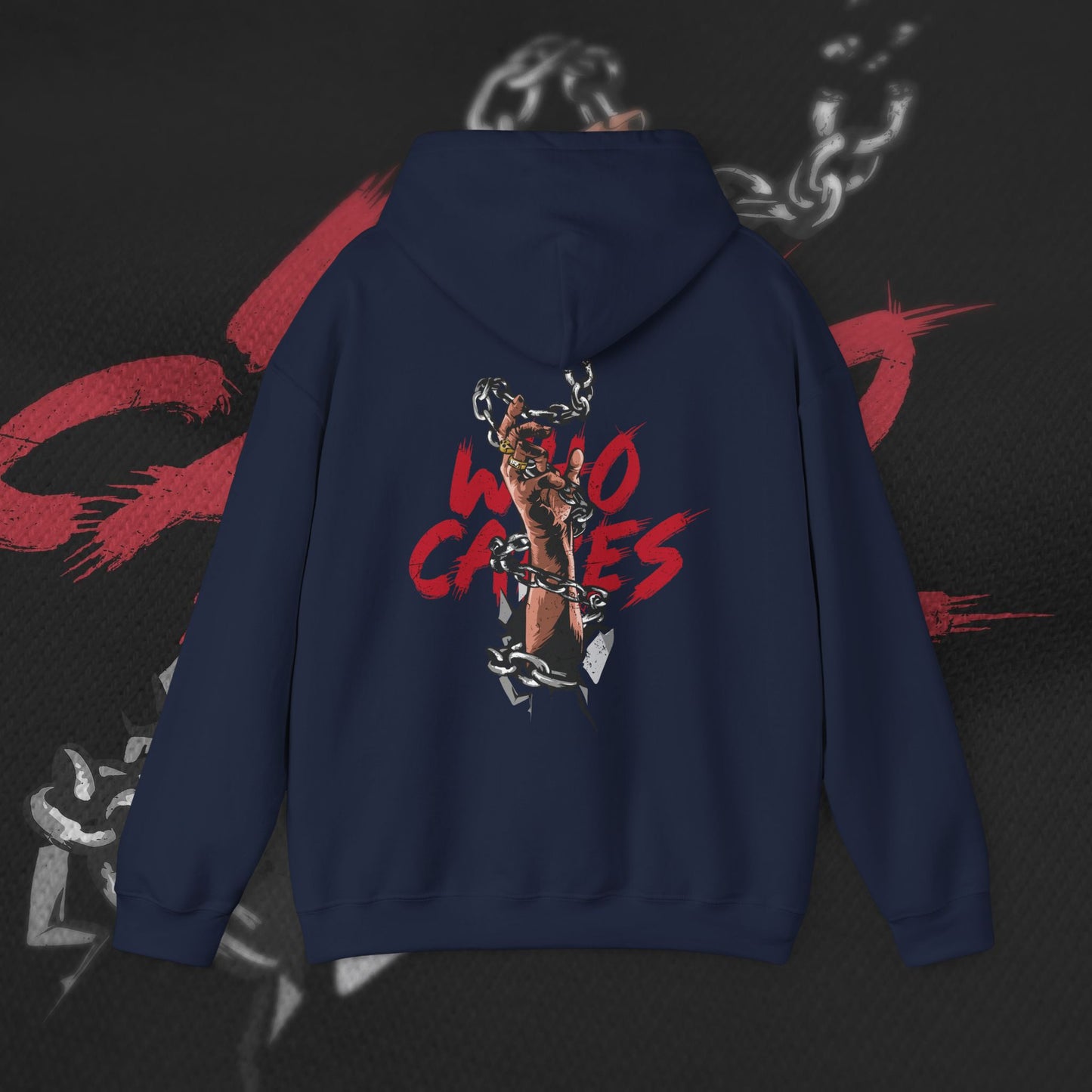 Who Cares - Navy - Hoodie