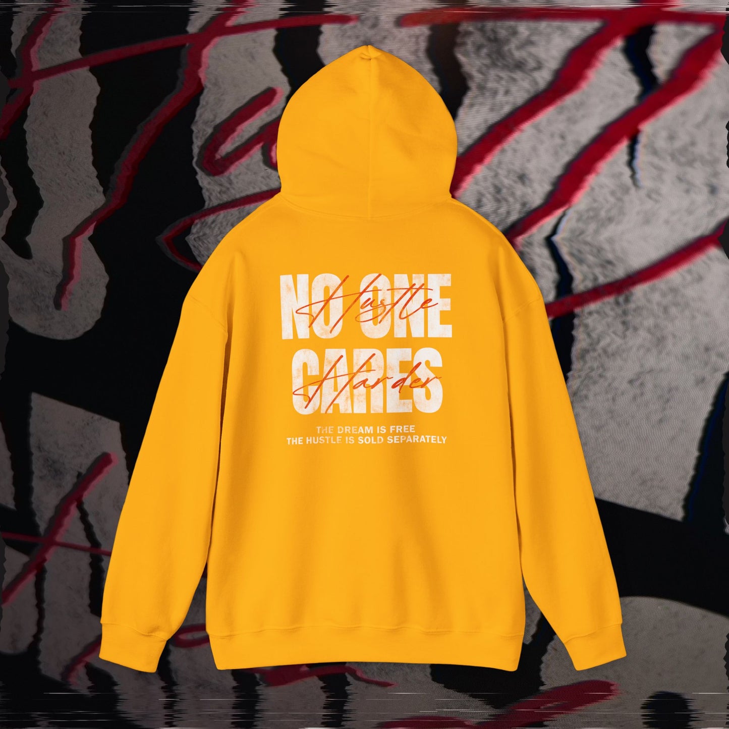 No One Cares, Hustle Harder - Gold - Hoodie