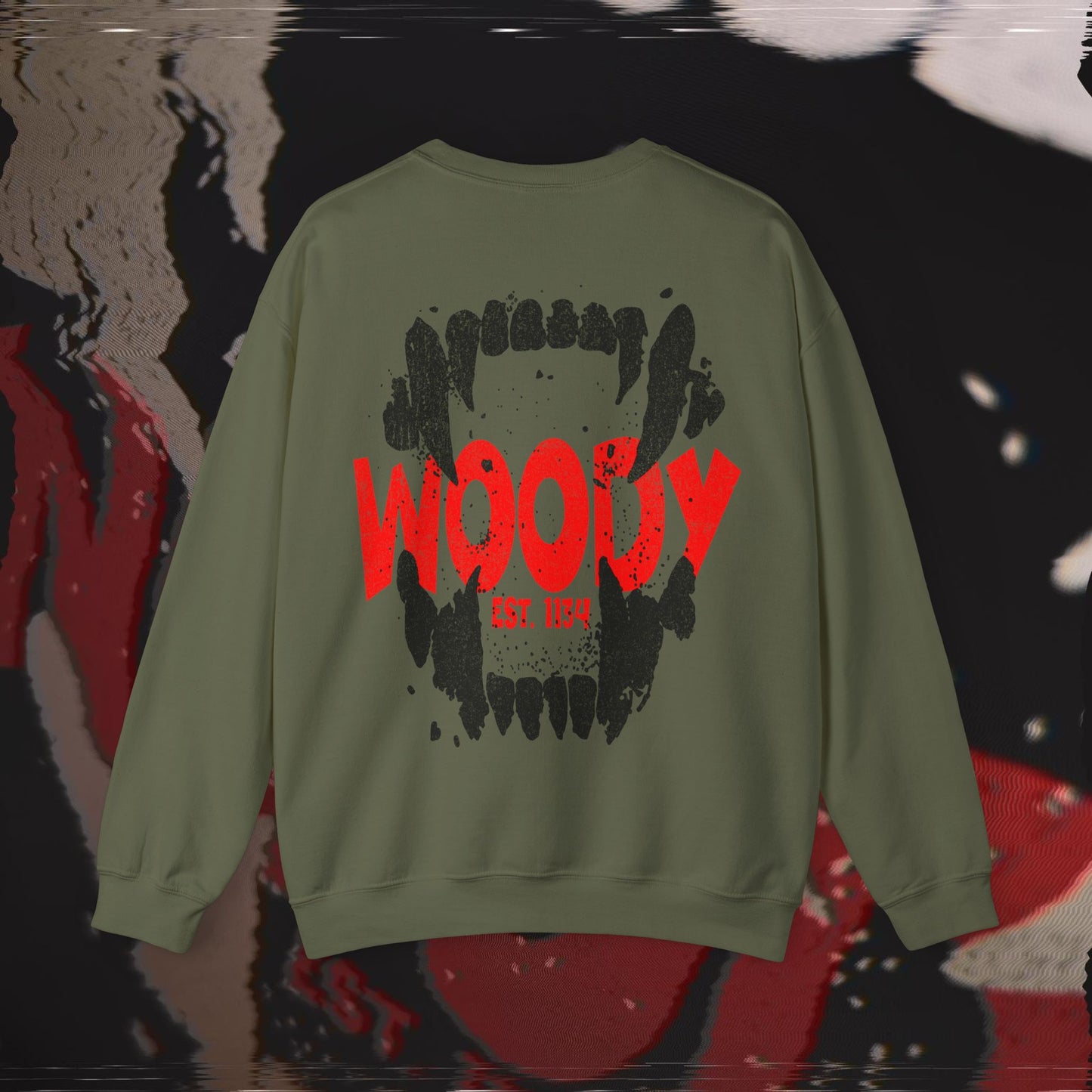 Bite Back - Military Green - Crewneck