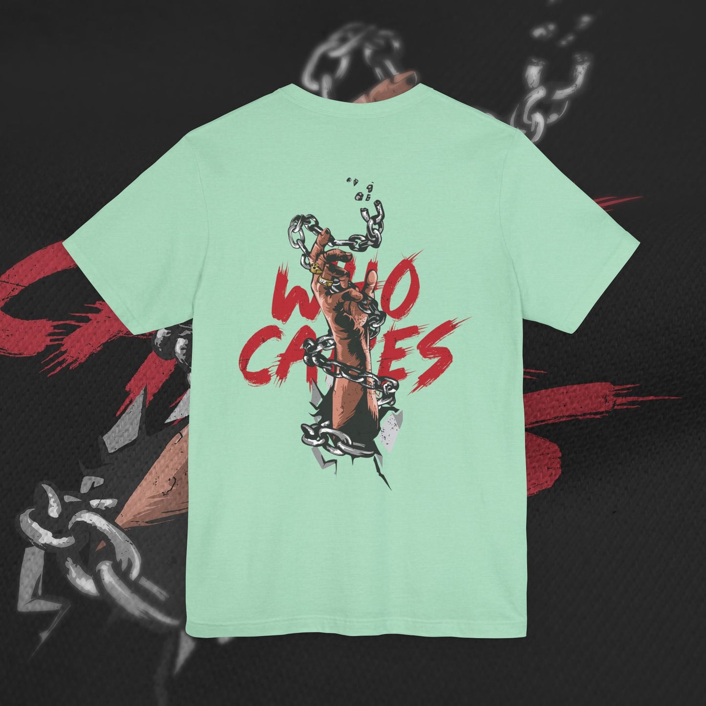 Who Cares - Heather Mint - T-Shirt