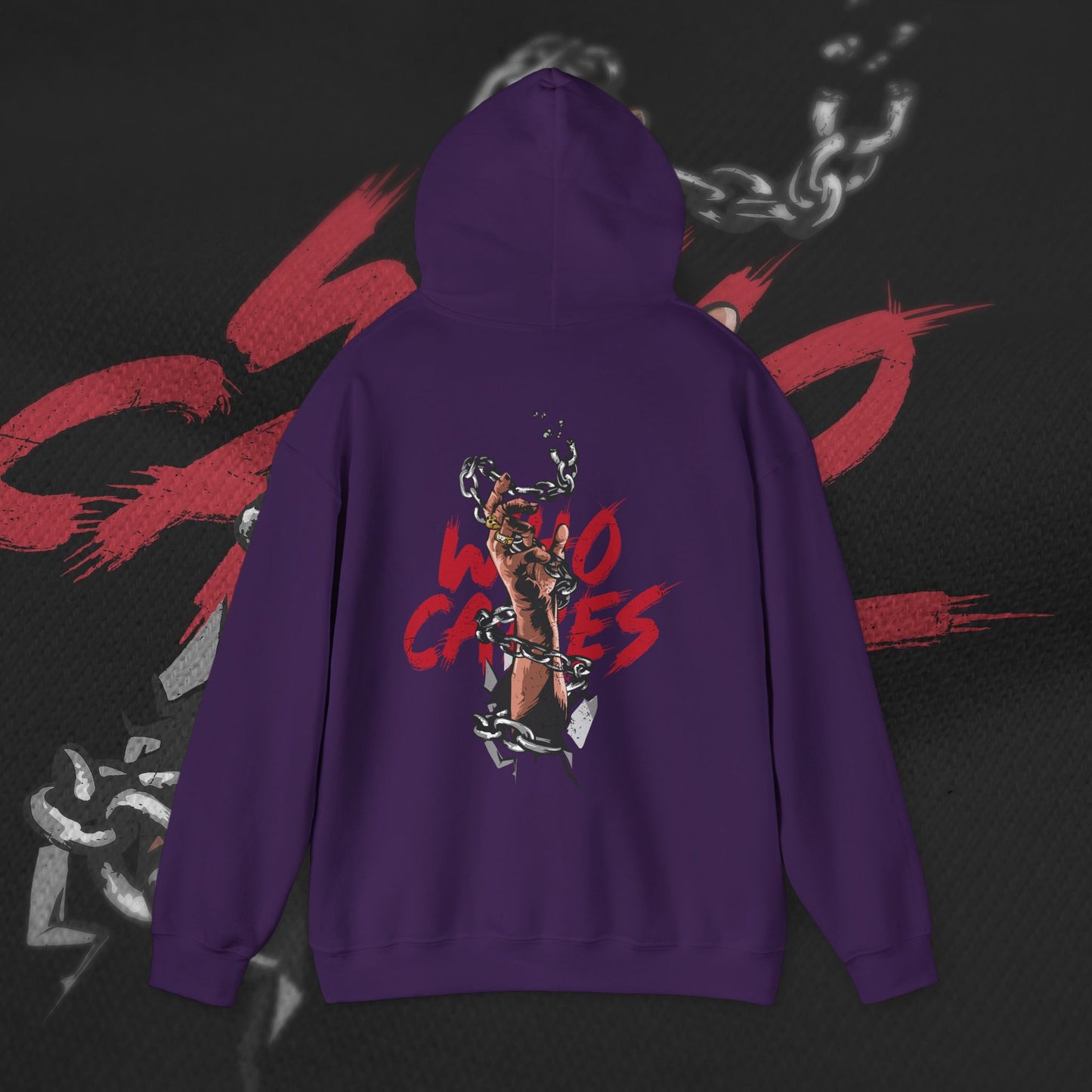 Who Cares - Purple - Hoodie