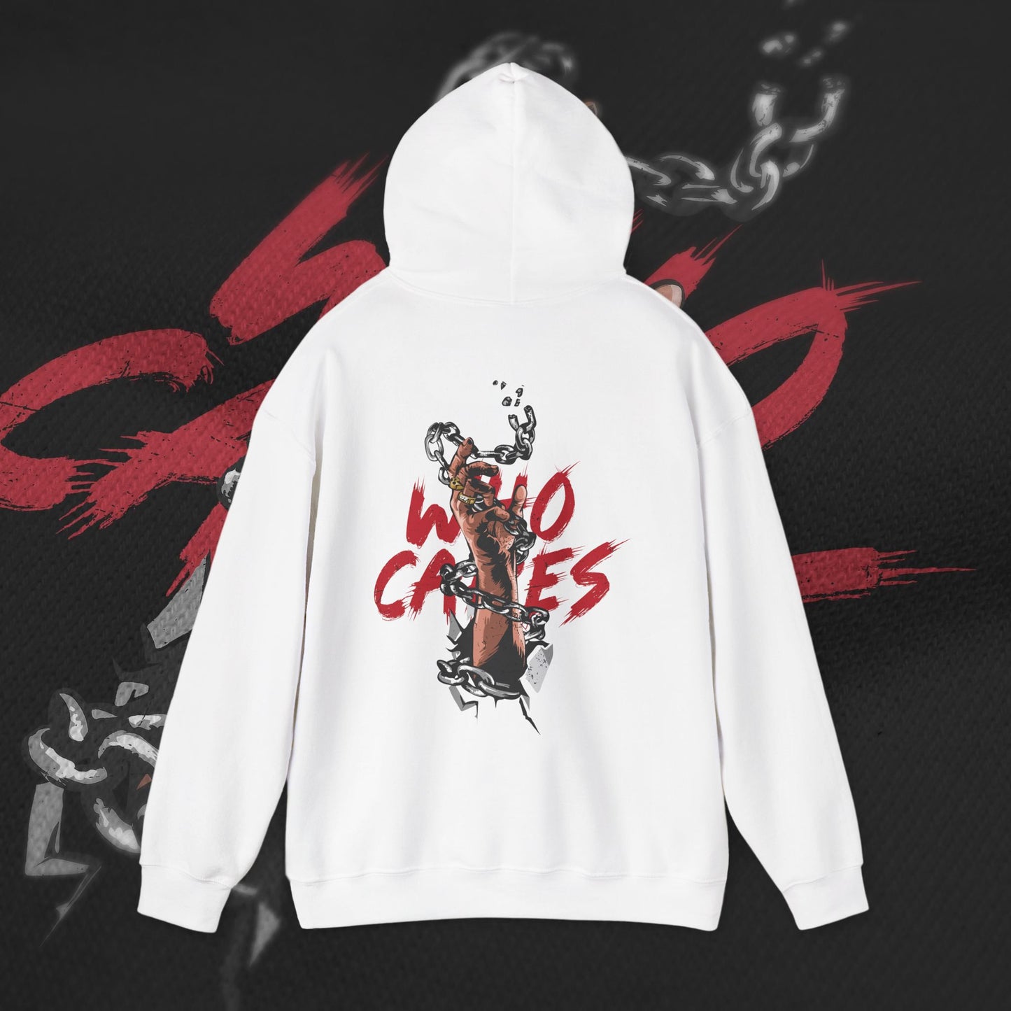 Who Cares - White - Hoodie