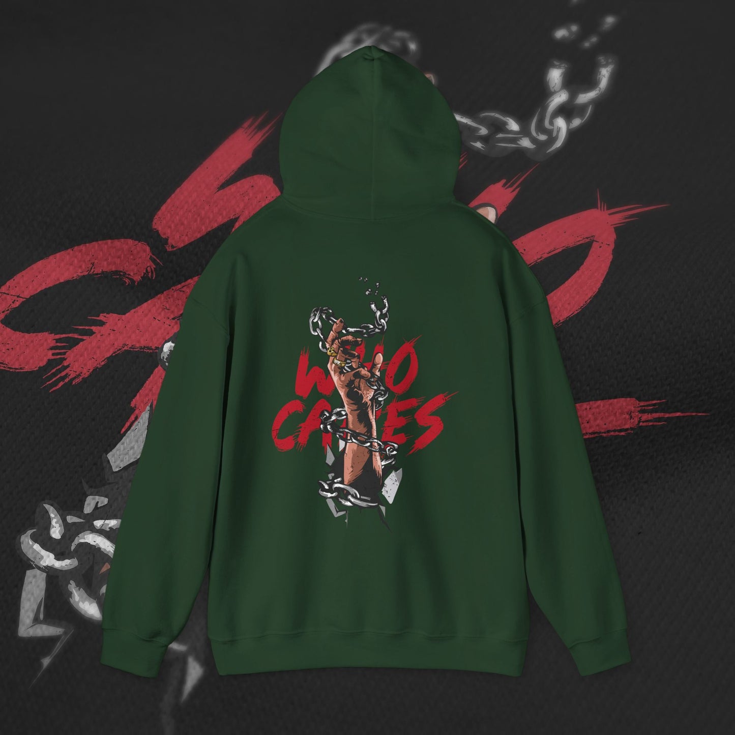 Who Cares - Forrest Green - Hoodie