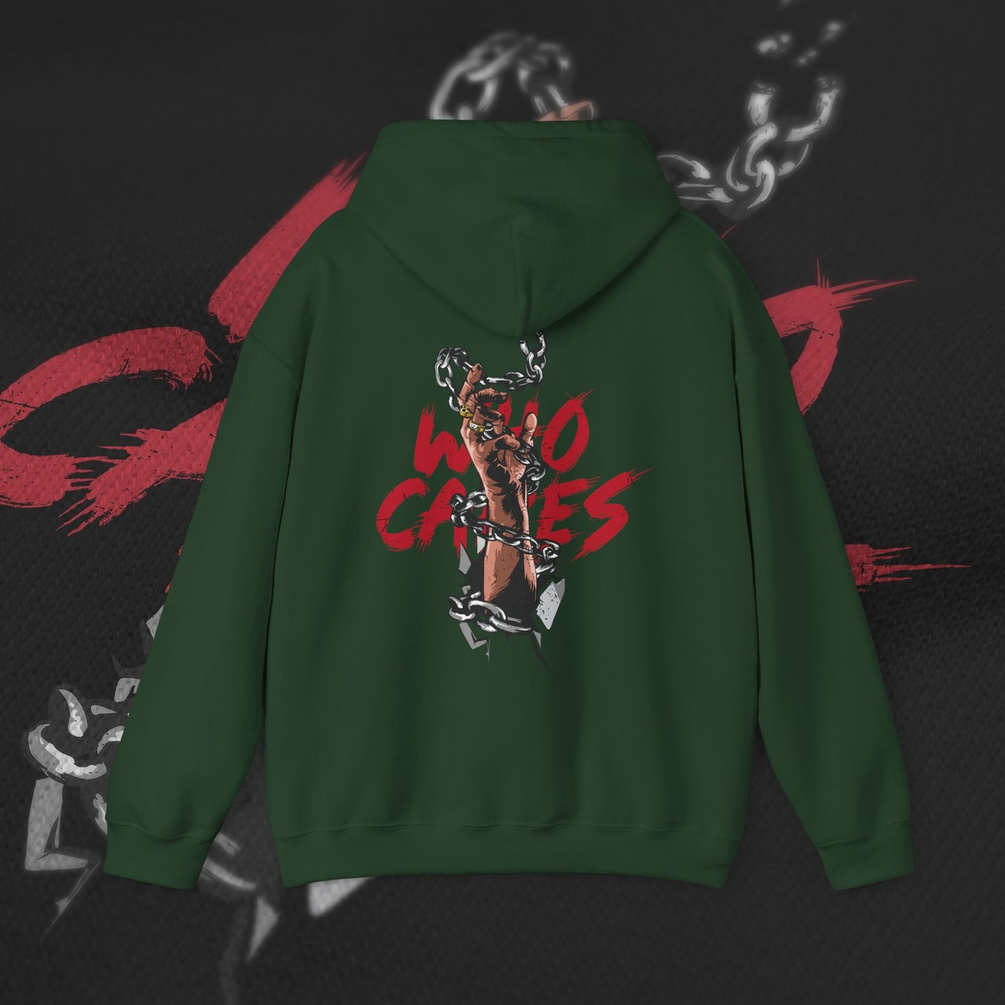 Who Cares - Forrest Green - Hoodie