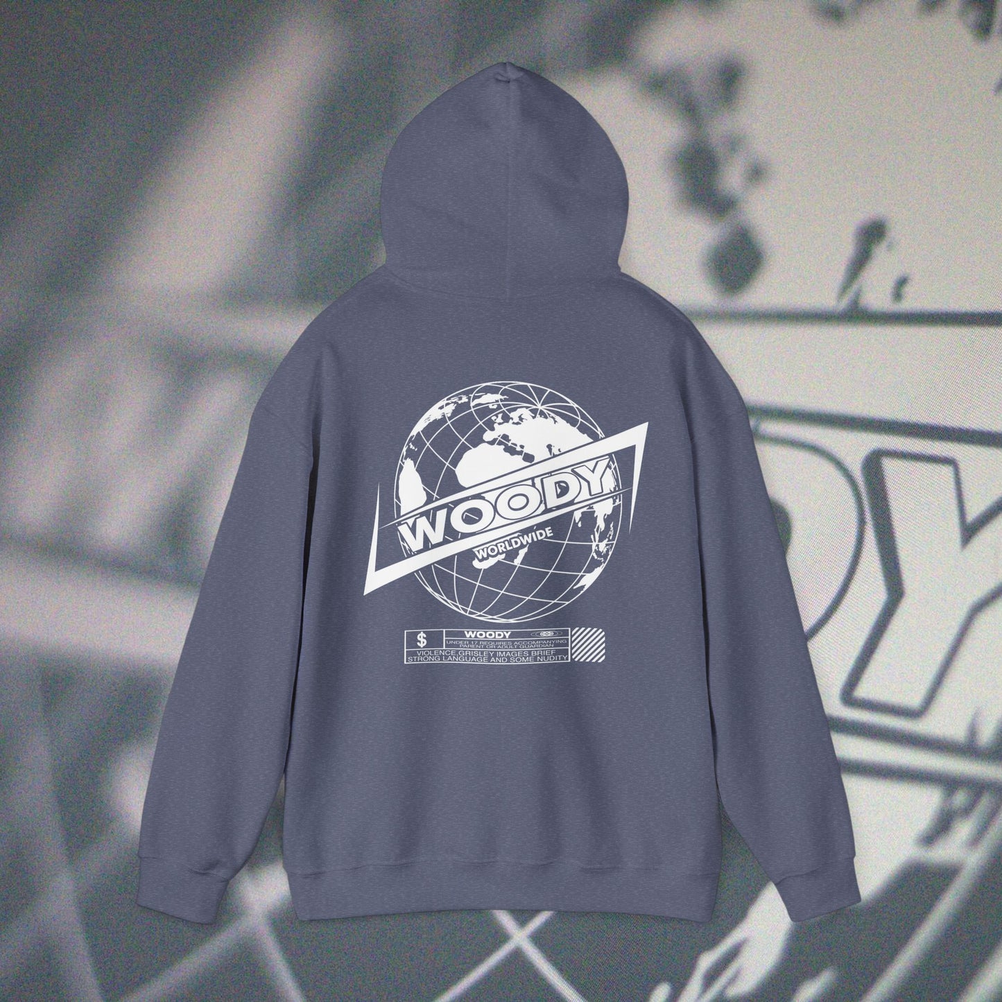 Woody Worldwide - Heather Navy - Hoodie