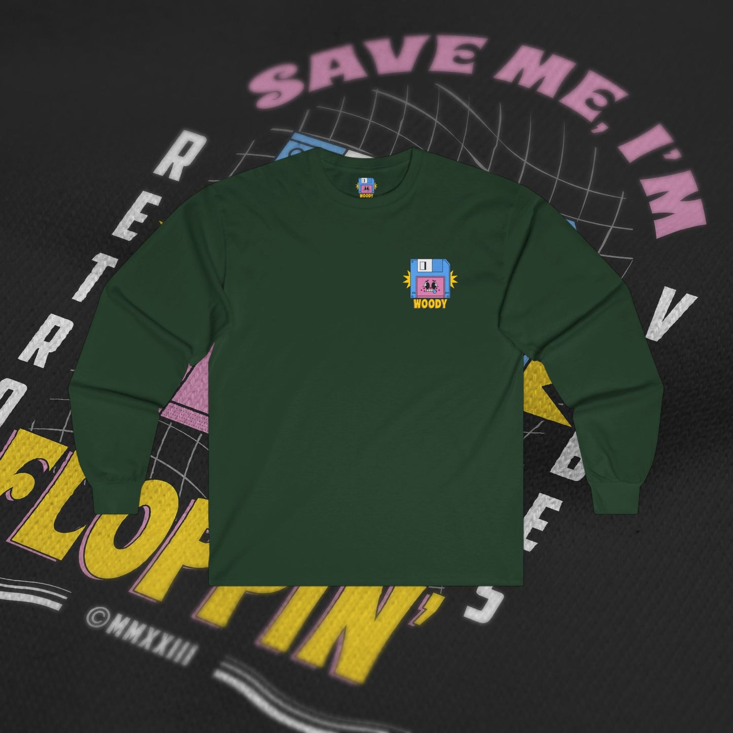 Save Me, I'm Floppin' - Forest Green - Long Sleeve