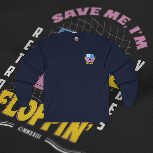 Save Me, I'm Floppin' - Navy - Long Sleeve