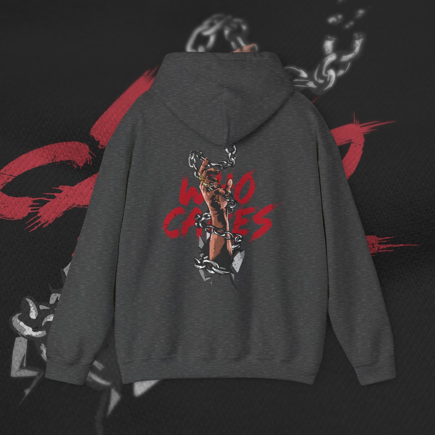 Who Cares - Dark Heather - Hoodie
