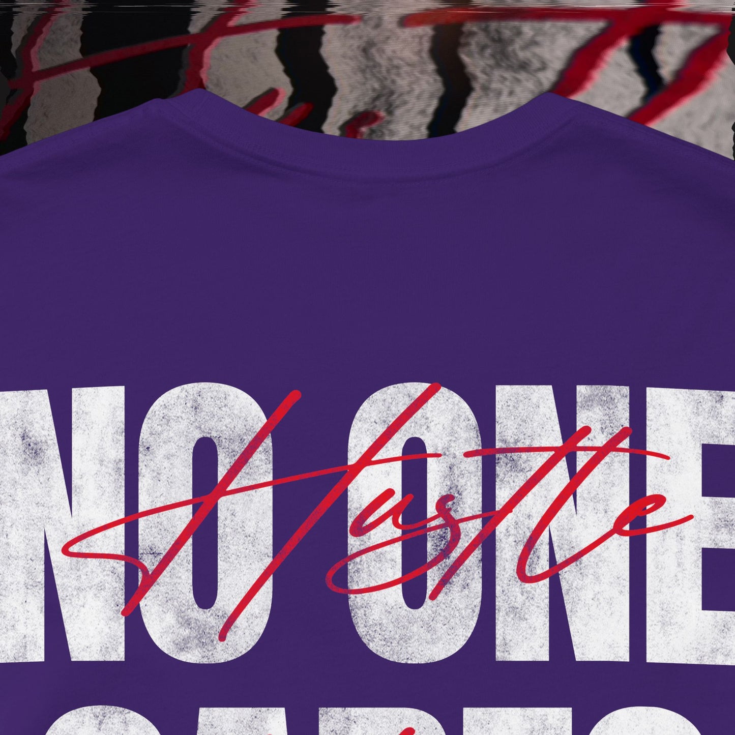 No One Cares, Hustle Harder - Purple - T-Shirt