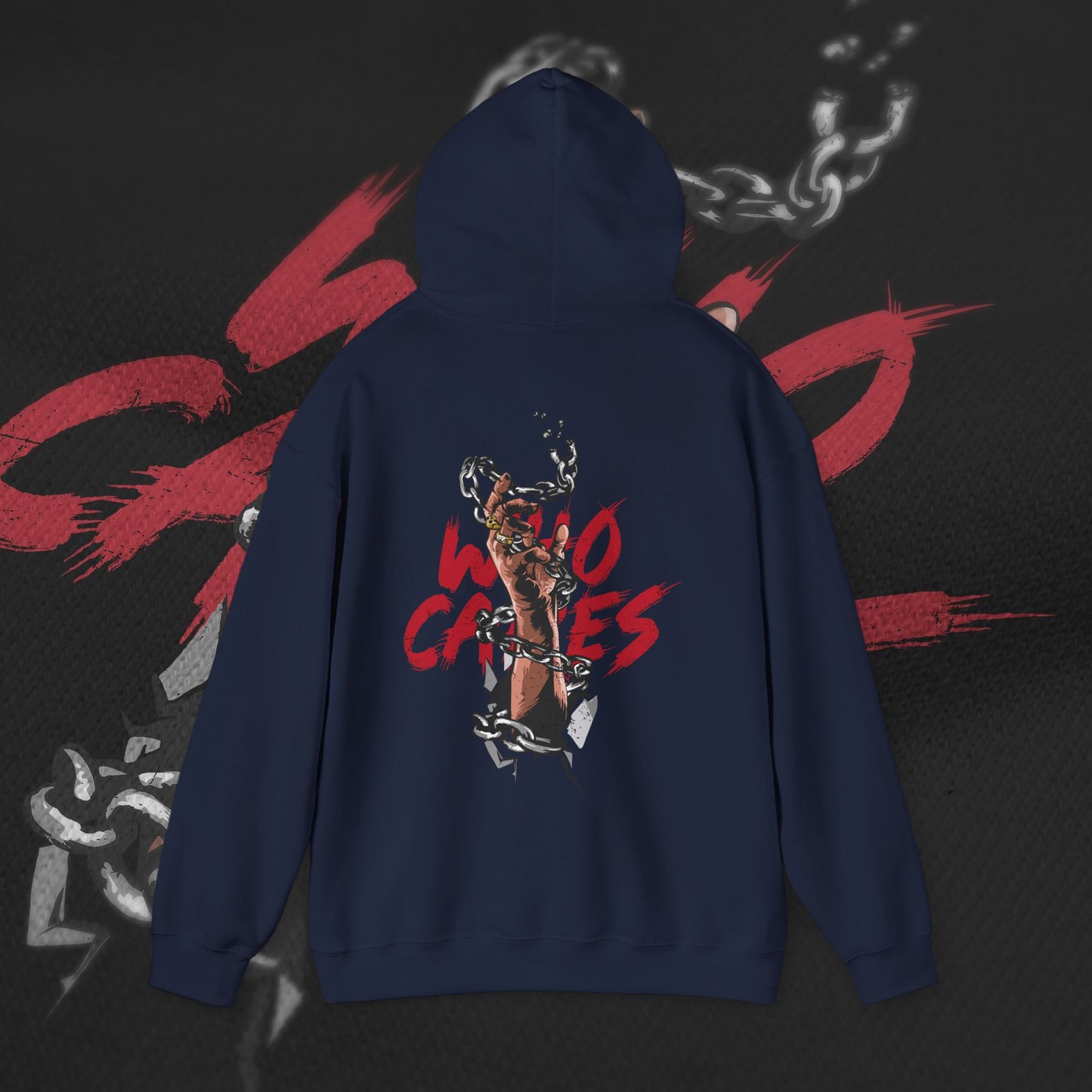 Who Cares - Navy - Hoodie