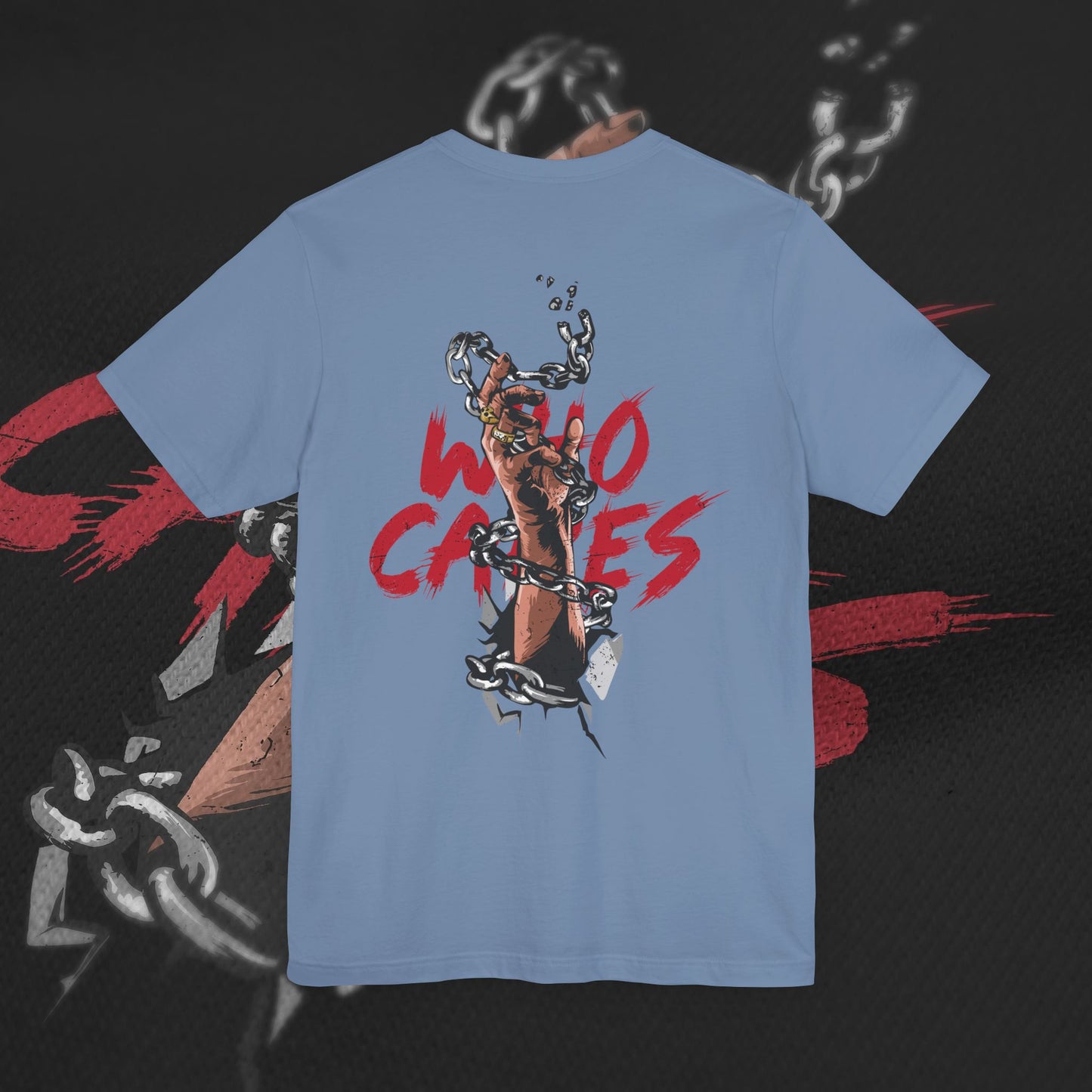 Who Cares - Steel Blue - T-Shirt