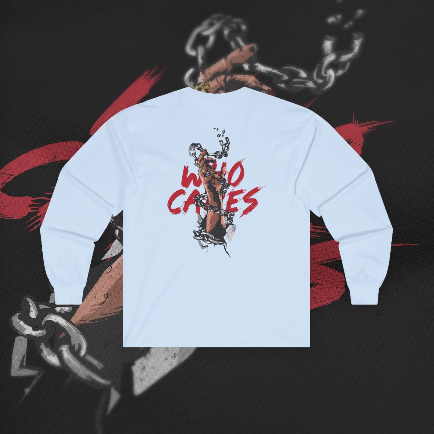 Who Cares - Light Blue - Long Sleeve