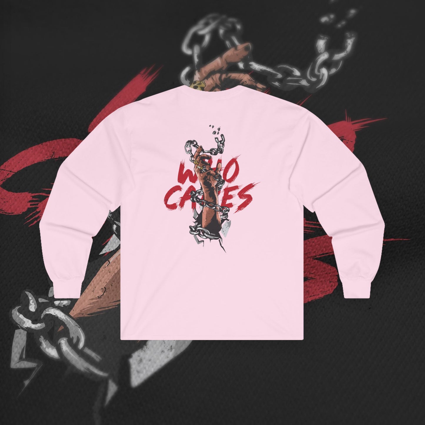Who Cares - Light Pink - Long Sleeve