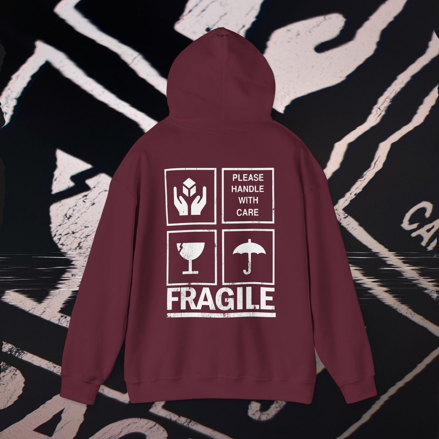 Fragile - Maroon - Hoodie