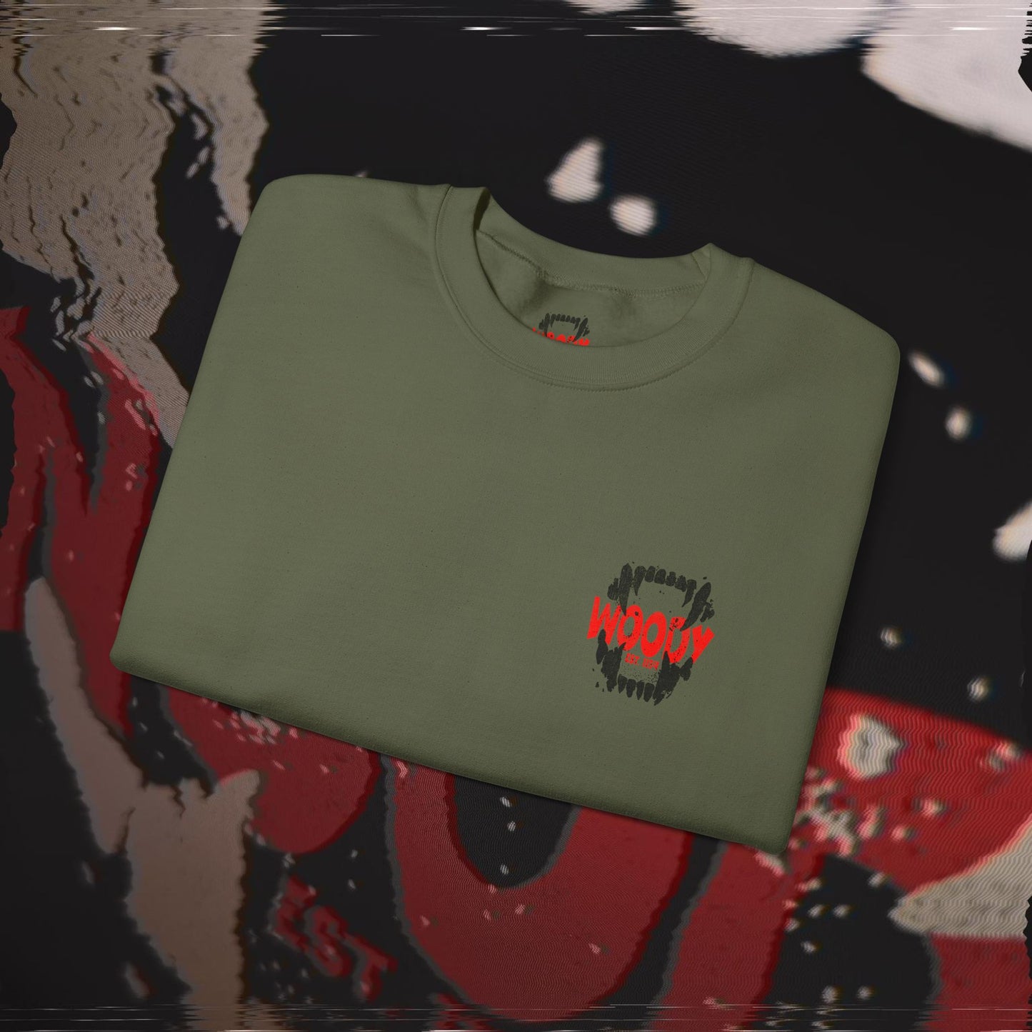 Bite Back - Military Green - Crewneck