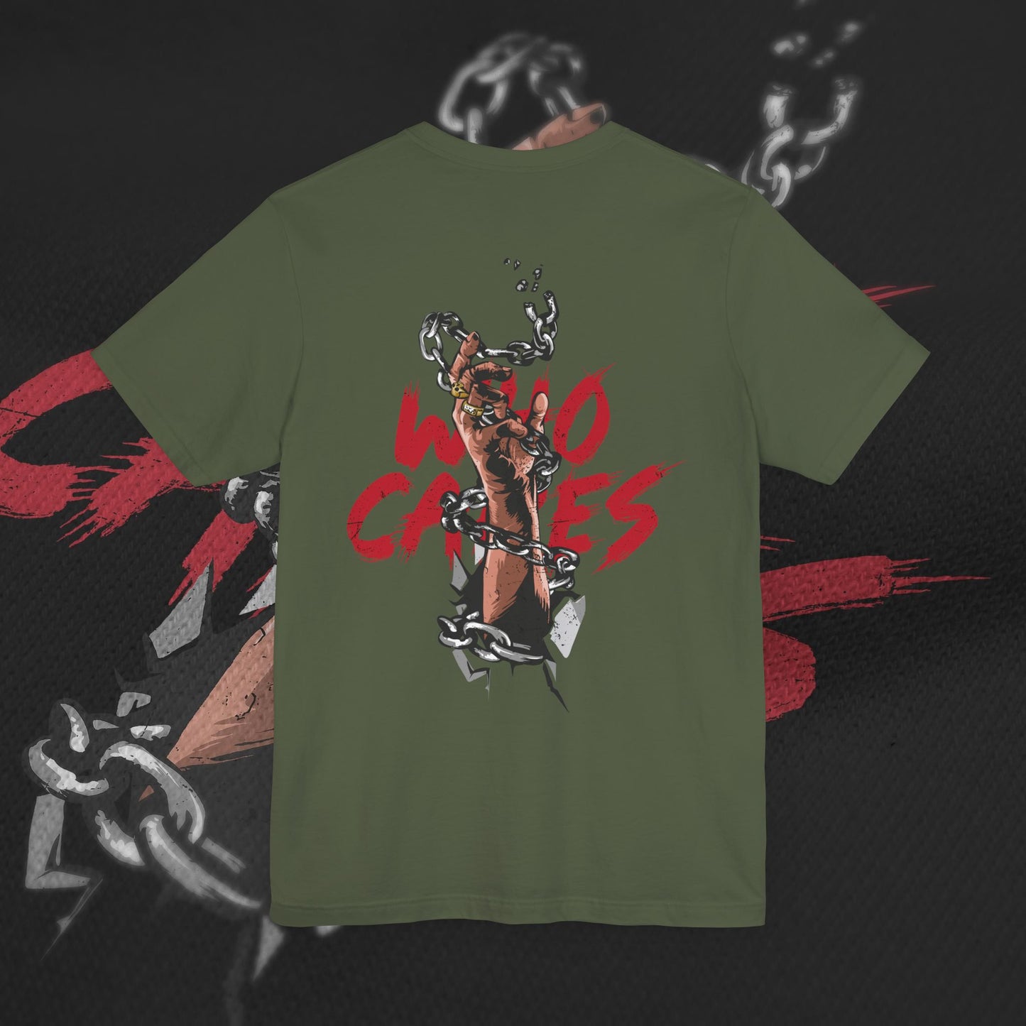 Who Cares - Military Green - T-Shirt