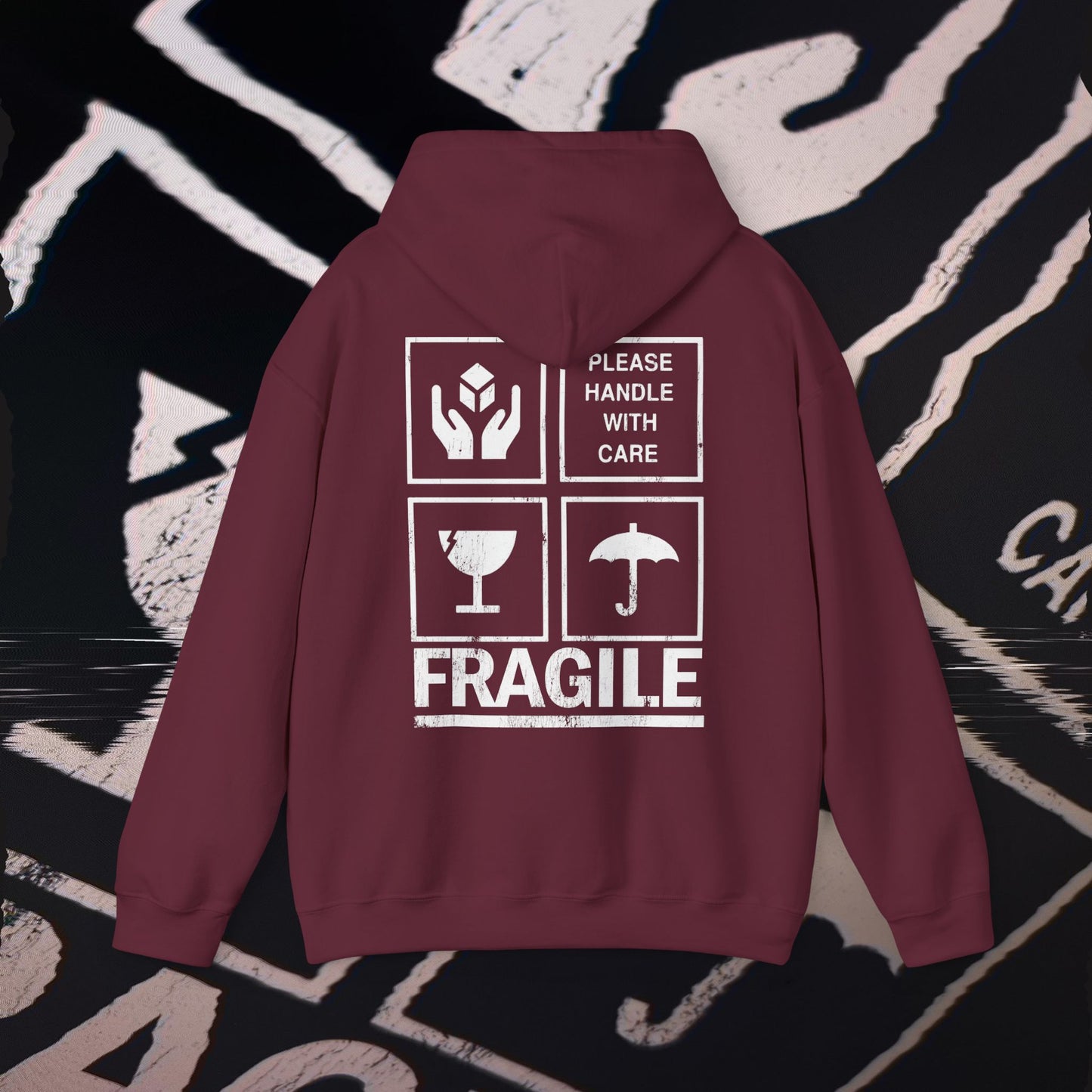 Fragile - Maroon - Hoodie