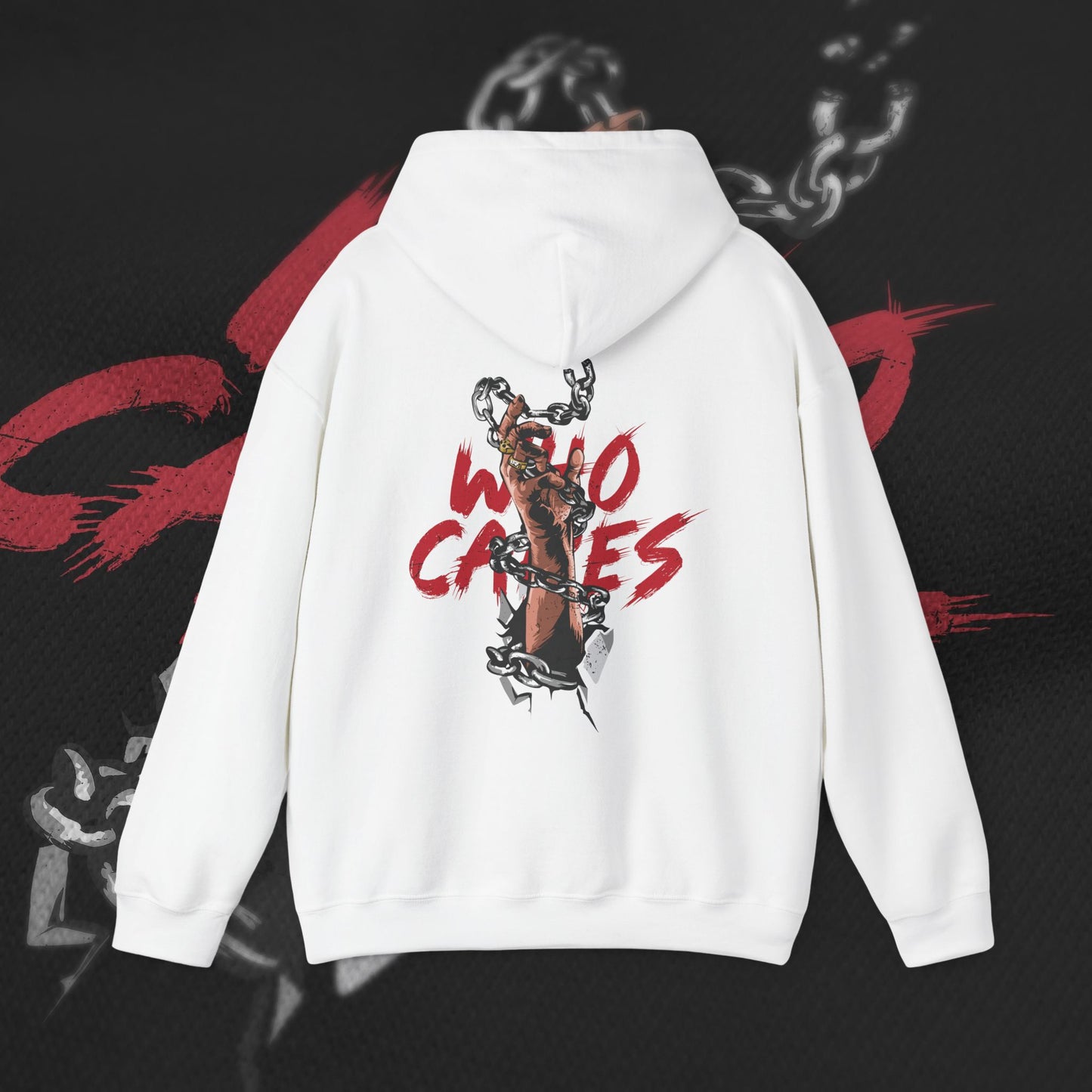 Who Cares - White - Hoodie