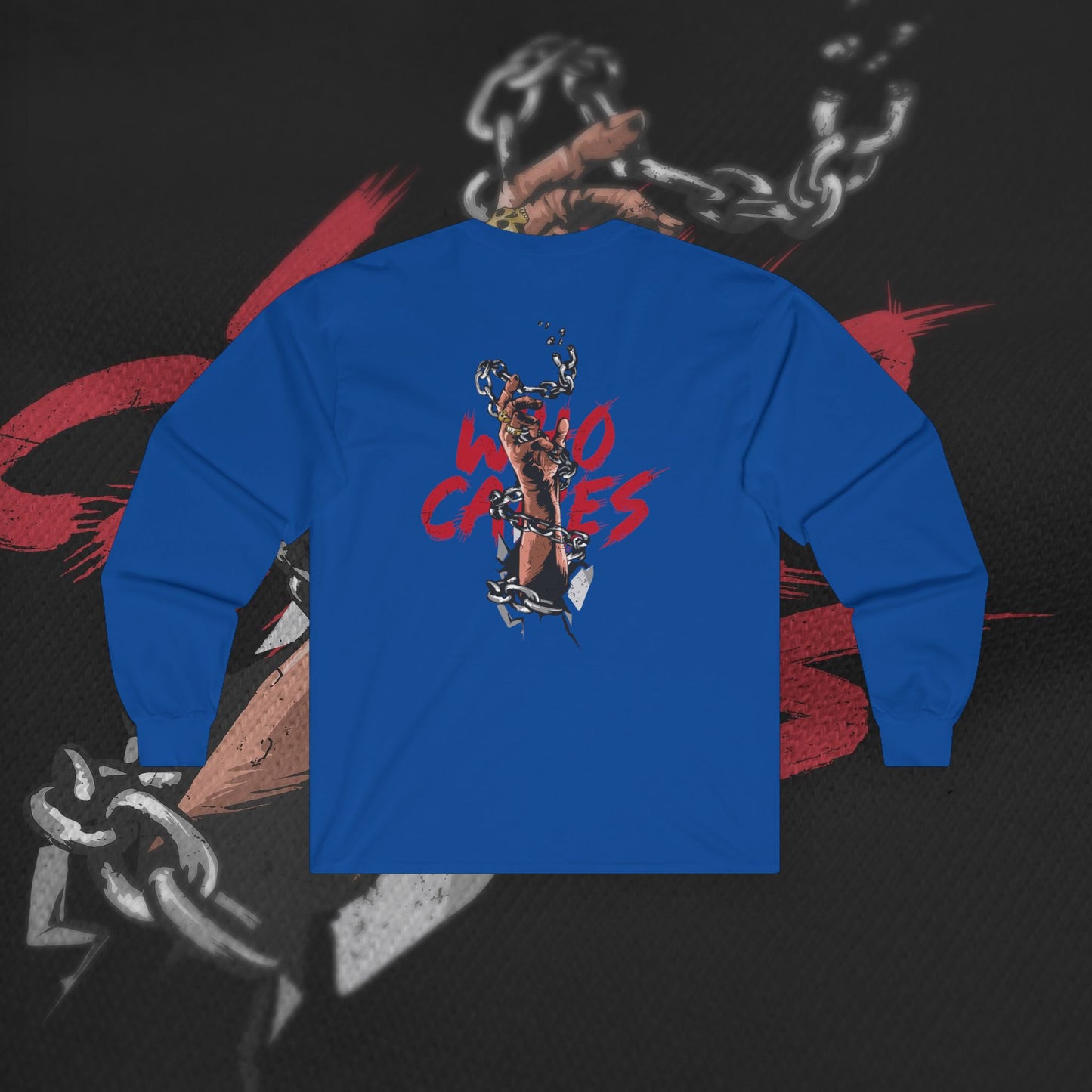 Who Cares - Blue - Long Sleeve