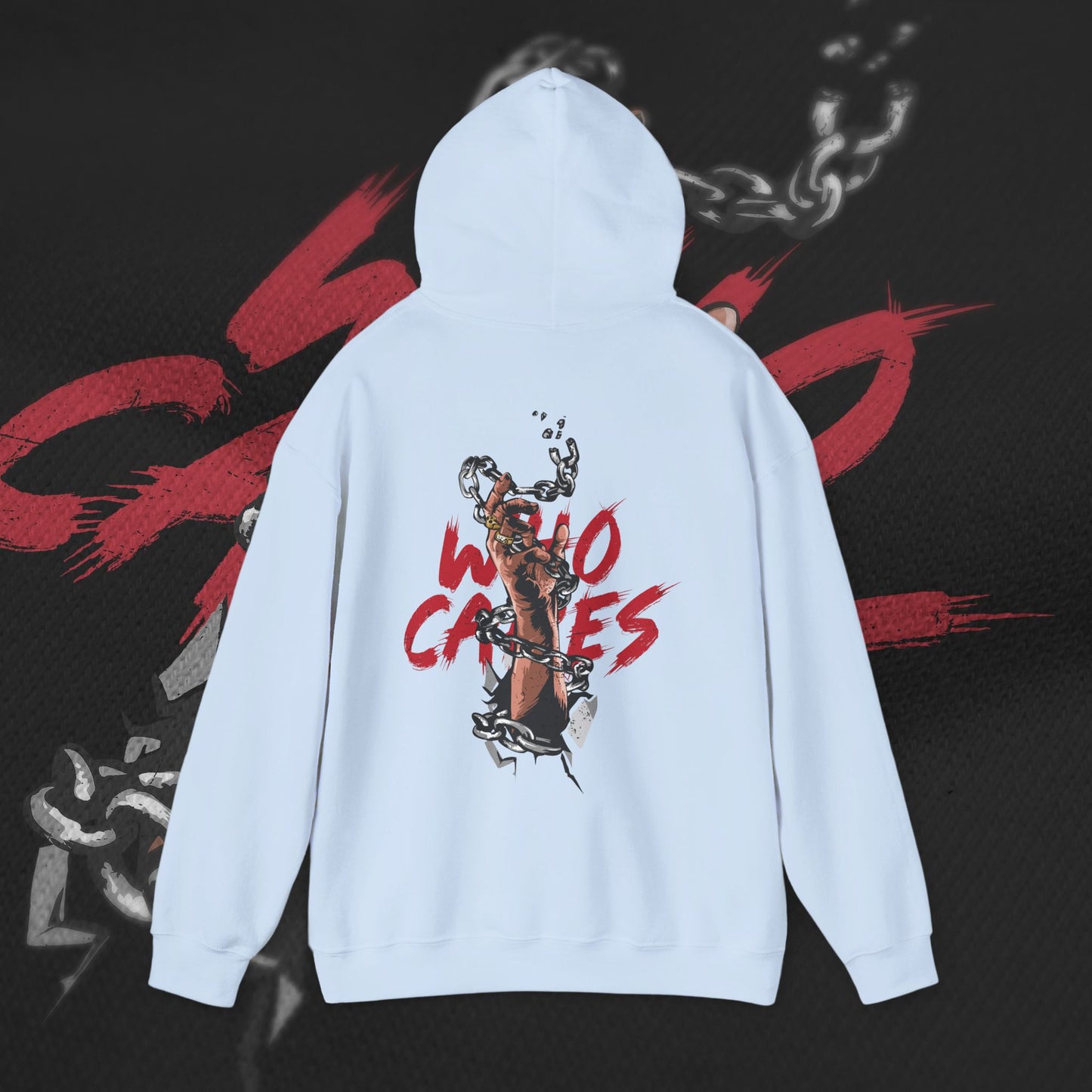 Who Cares - Light Blue - Hoodie