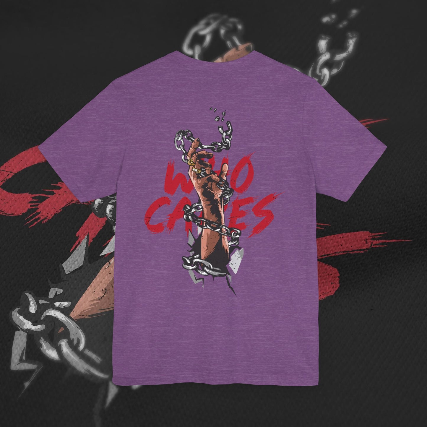 Who Cares - Heather Purple - T-Shirt