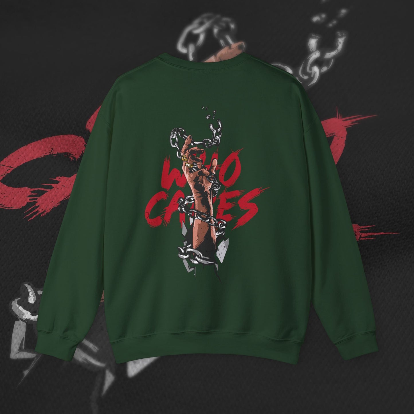Who Cares - Forrest Green - Crewneck