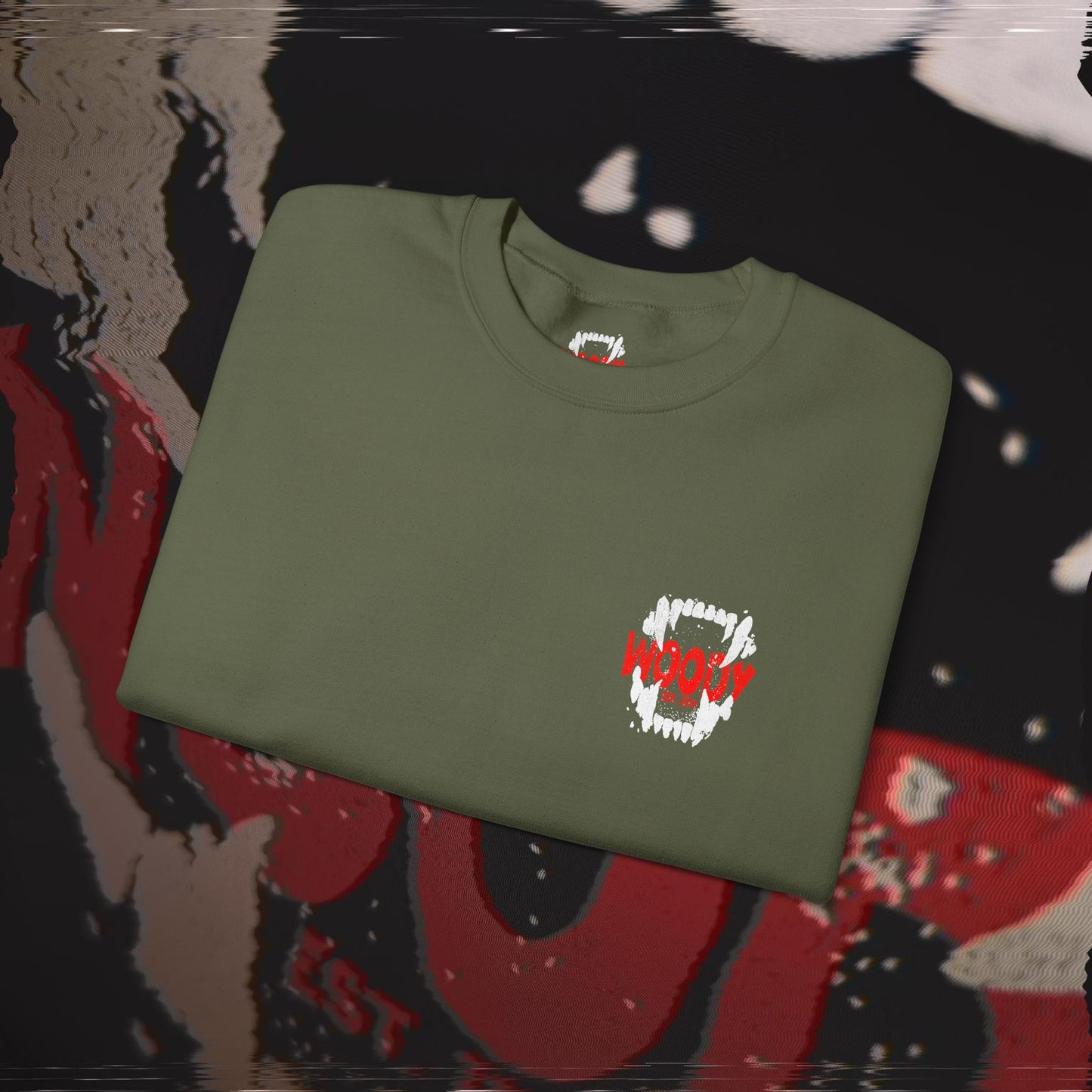 Bite Back - Military Green - Crewneck