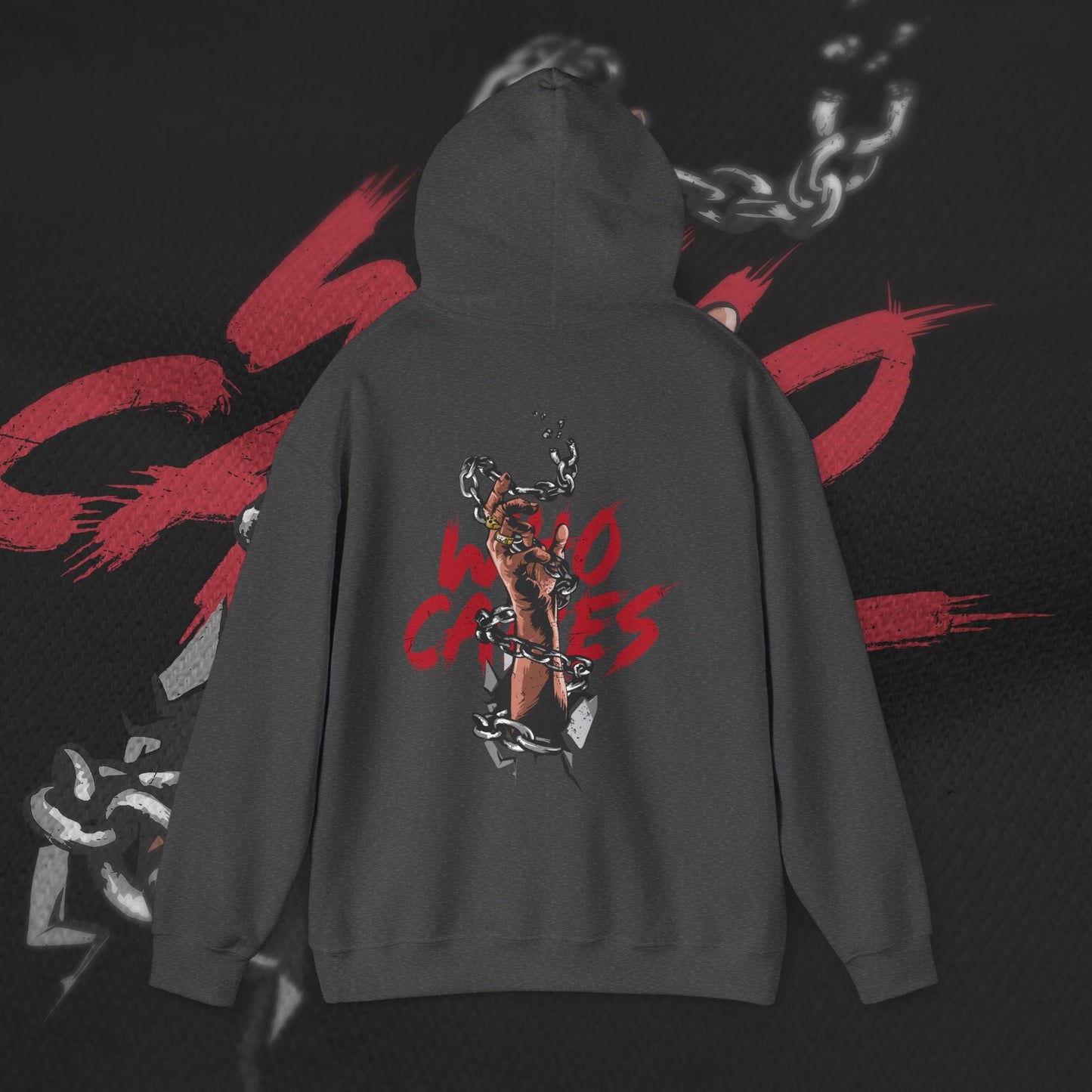 Who Cares - Dark Heather - Hoodie