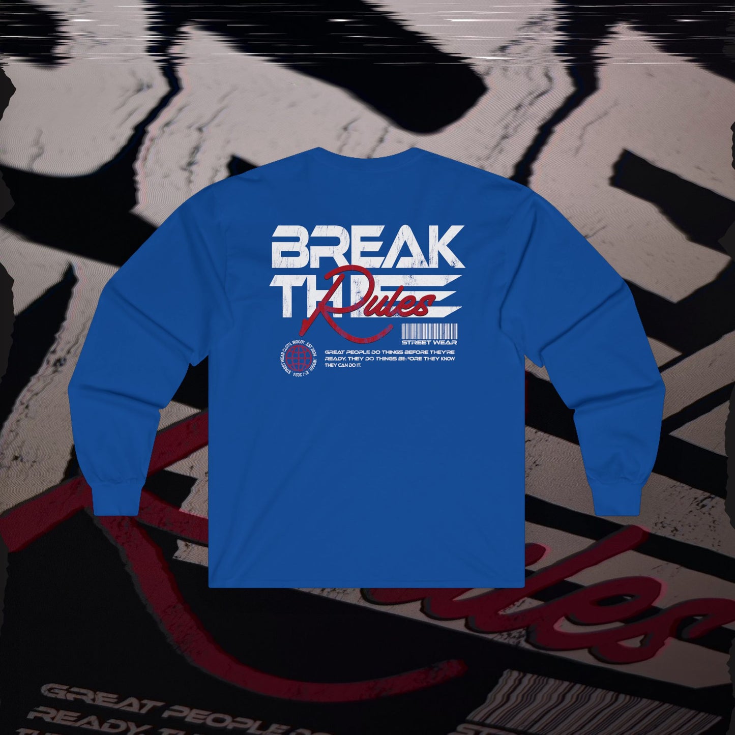 Break The Rules - Blue - Long Sleeve T-Shirt