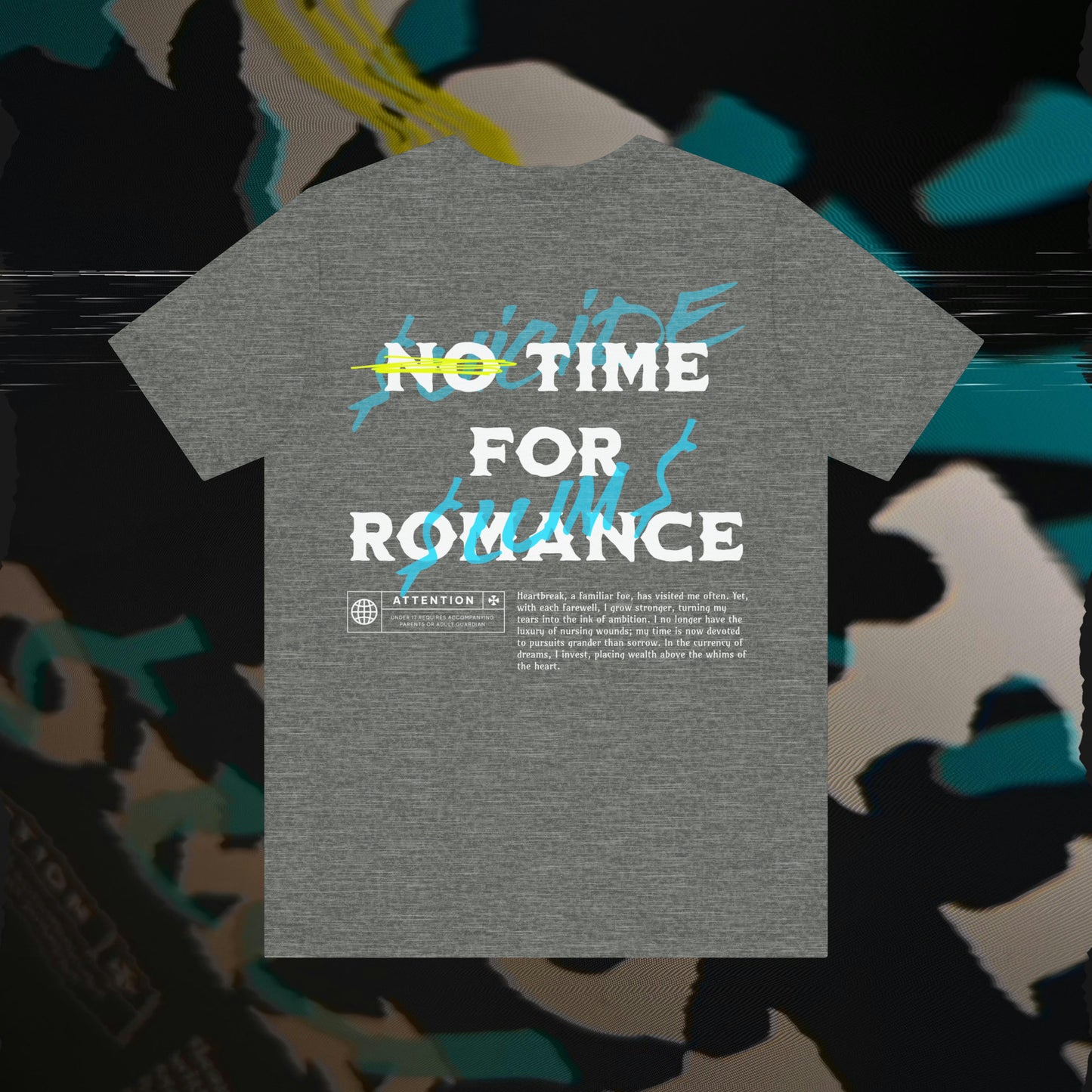 No Time For Romance - Deep Heather - T-Shirt