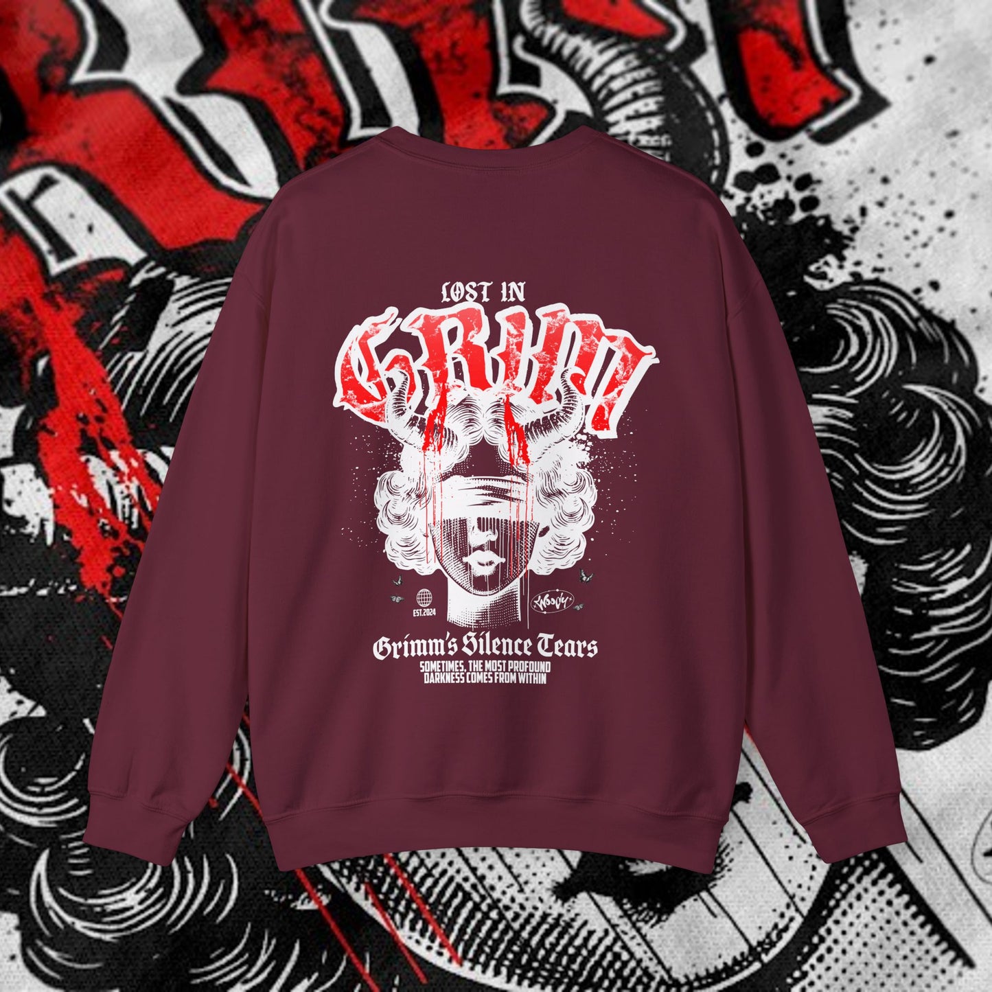 Lost In Grim - Maroon - Crewneck