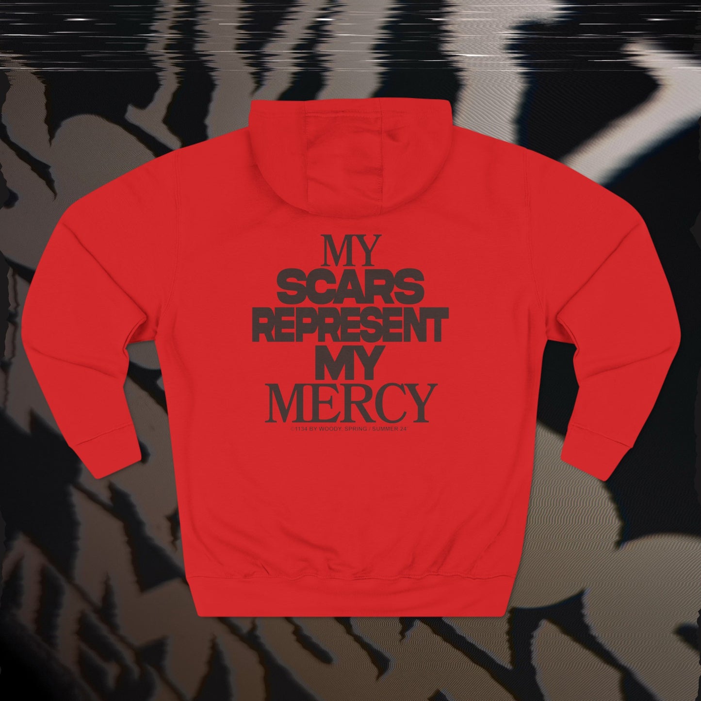 My Scars Represent My Mercy - Red - Hoodie