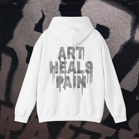 Art Heals Pain - White - Hoodie