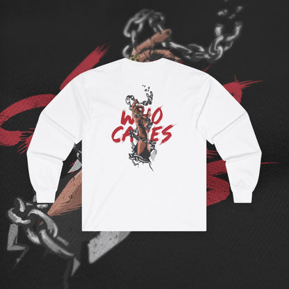 Who Cares - White - Long Sleeve