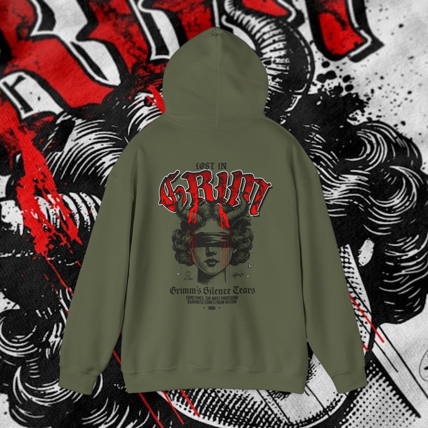 Lost In Grim - Military Green - Hoodie