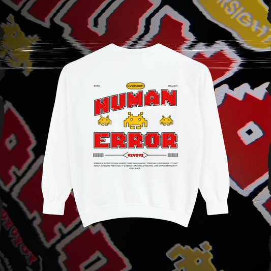 Human Error - White - Crewneck