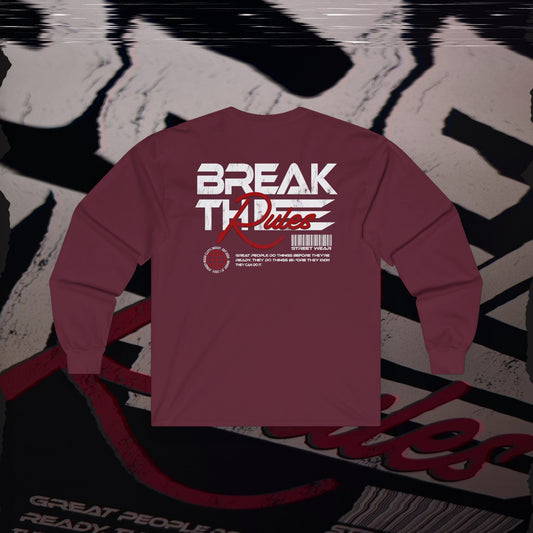 Break The Rules - Maroon - Long Sleeve T-Shirt