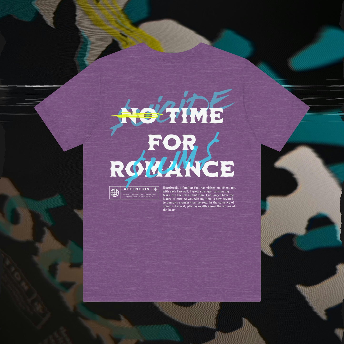 No Time For Romance - Heather Purple - T-Shirt