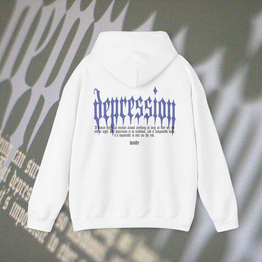 Depression - White - Hoodie