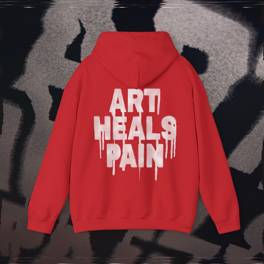 Art Heals Pain - Red - Hoodie