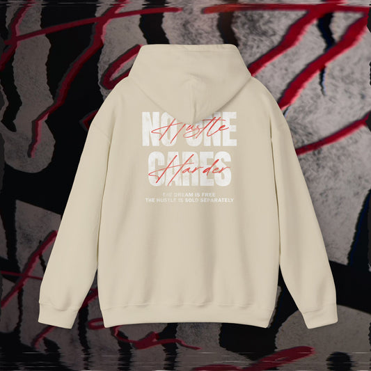 No One Cares, Hustle Harder - Sand - Hoodie