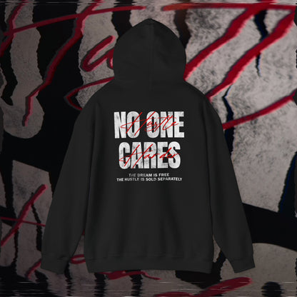 No One Cares, Hustle Harder - Black - Hoodie