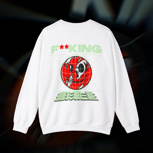 F**KING SMILE - White - Crewneck