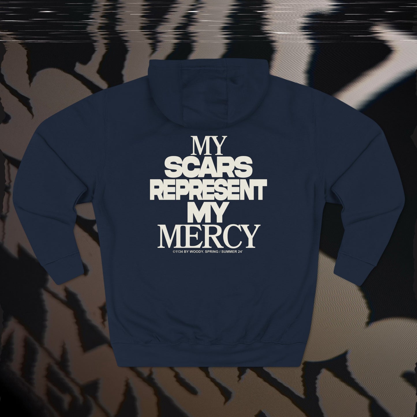 My Scars Represent My Mercy - Navy - Hoodie