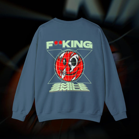 F**KING SMILE - Indigo Blue - Crewneck