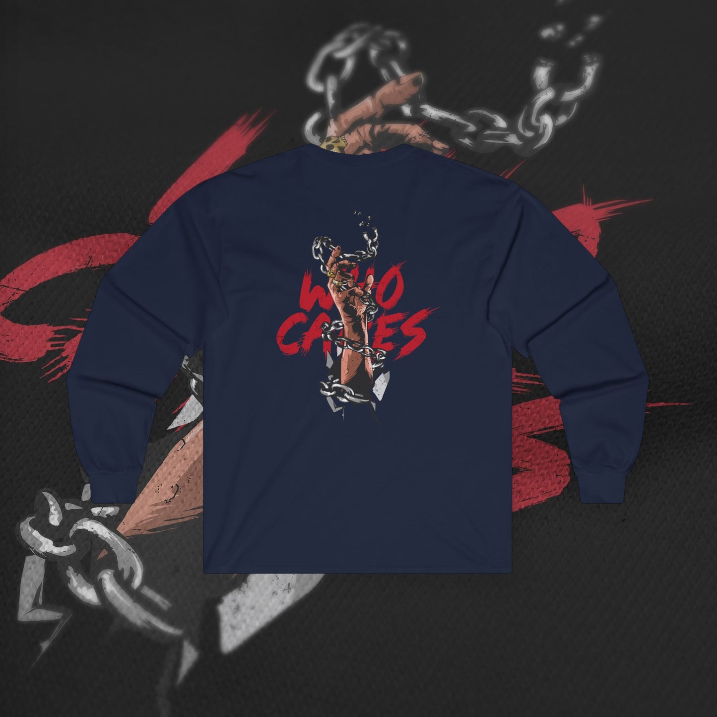 Who Cares - Navy - Long Sleeve