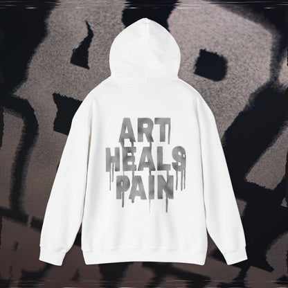 Art Heals Pain - White - Hoodie