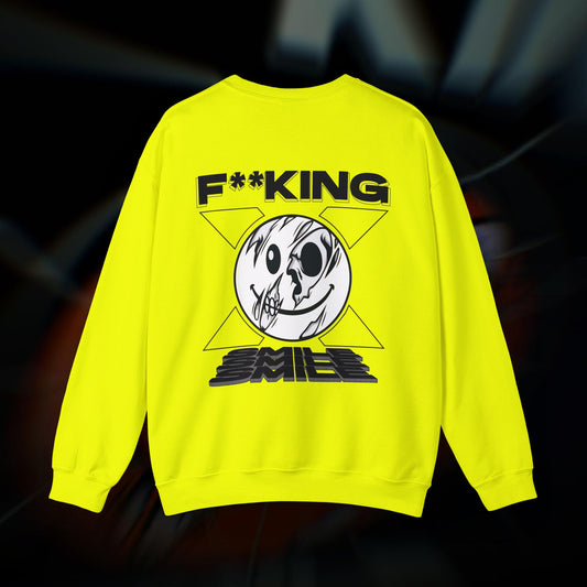 F**KING SMILE - Safety Green - Crewneck